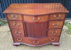 121020191760 Serpentine Front Antique Chest of Drawers Tambour 40¾W 21D 34H 5.JPG